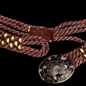 Beautiful Cloisonné Belt Women’s Stylish & Elegant 
Shades of Purple w/Gold